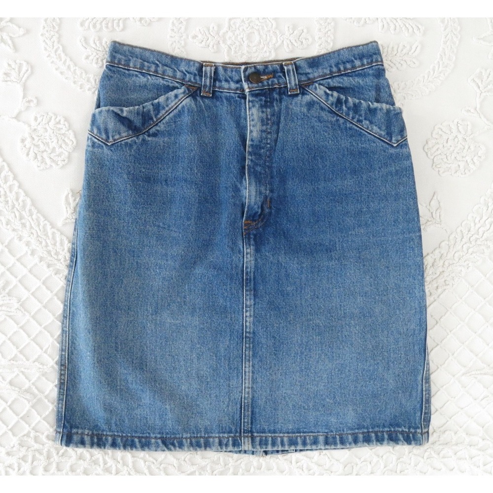 Vintage 90s GAP Jeans Heavy Denim Skirt USA Made 12 Pencil Straight Academia